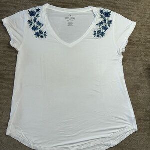 AE Soft & Sexy Tee with Floral Embroidery